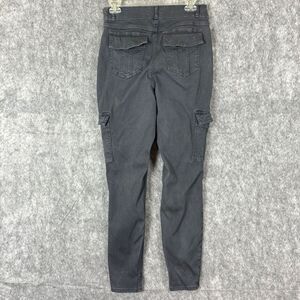 Spanx Cargo Pant Women L Dark Gray High Rise Stretch PullOn Shape Twill Ankle
